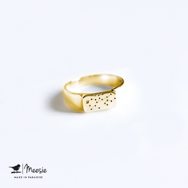 Ring Sterrenbeeld Boogschutter goud op zilver Ring Sterrenbeeld Boogschutter goud op zilver